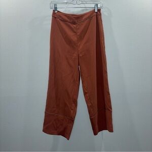 Oak + Fort Rust Wide-Leg Cropped Burnt Orange Rust Colored Pants | Size 0